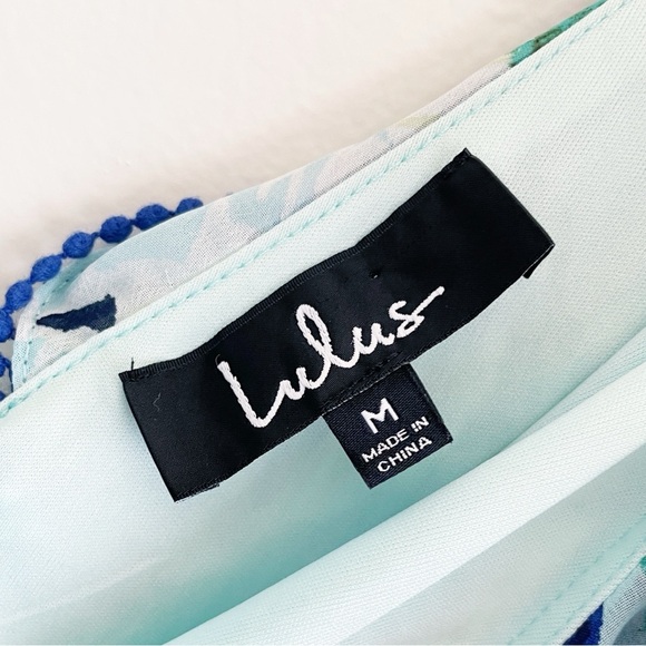 Lulus Sammi Blue Floral Ruffle wrap Maxi Dress Wedding Formal coastal beachy S - Picture 4 of 16